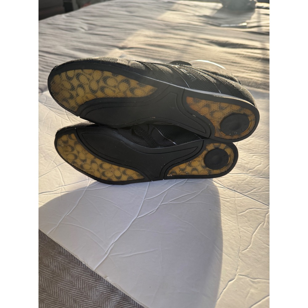 Coach Sneakers Women's 6.5 Black Silver Henrietta Signature Jacquard‎ Low Top - Picture 6 of 11